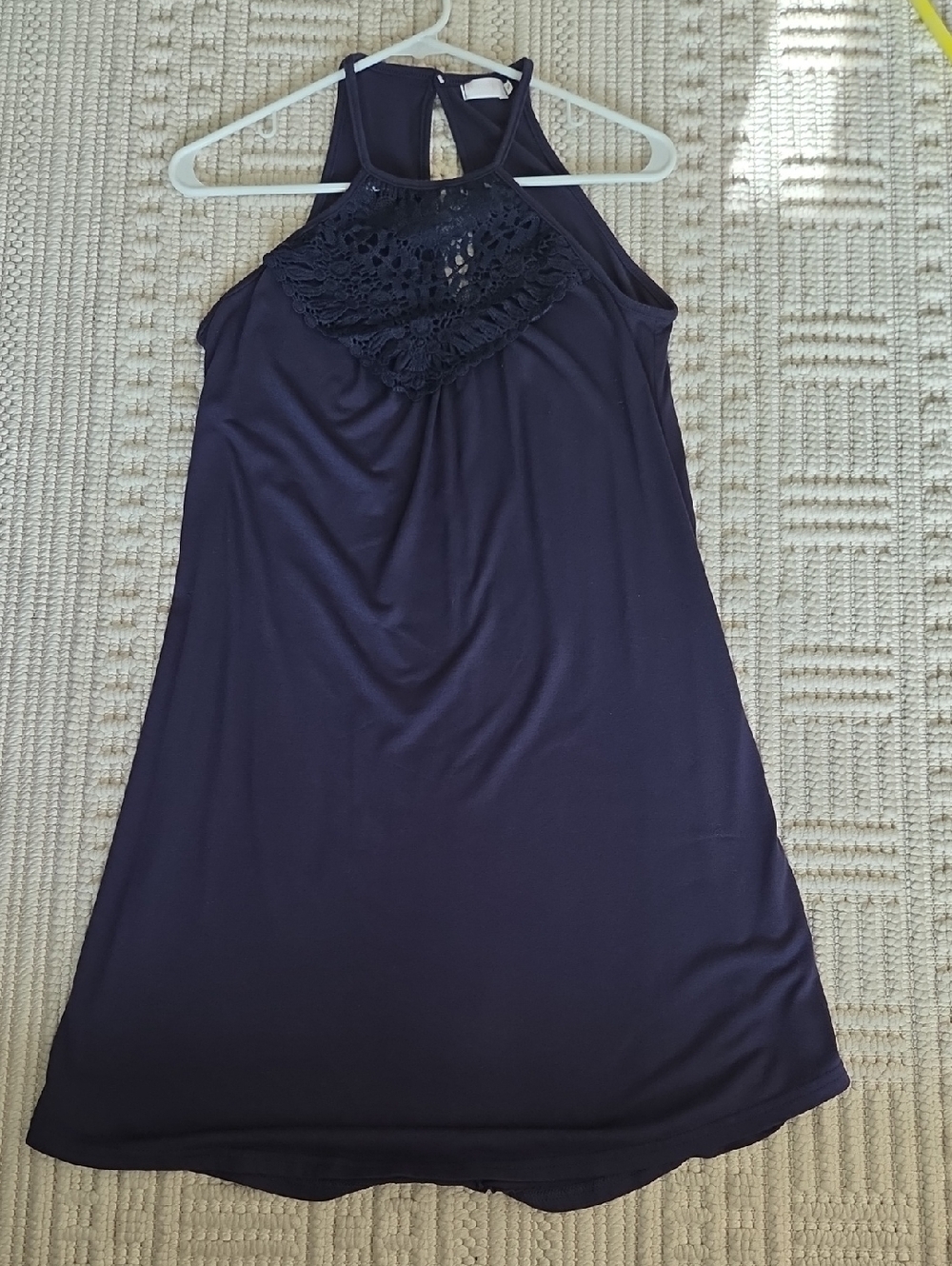 Navy Crochet Maxi Dress